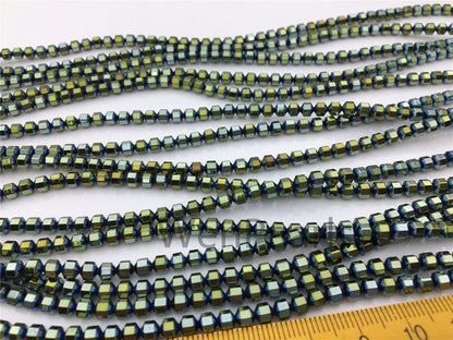 Hematite Green,faceted hexagon beads,AAA, 102 beads,15.5 inches,G50-OTH4-002-1