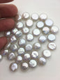5pcs AAA 12-13mm white coin freshwater pearls, flat pearl bead strings,flat round pearls,COIN12-3A-1