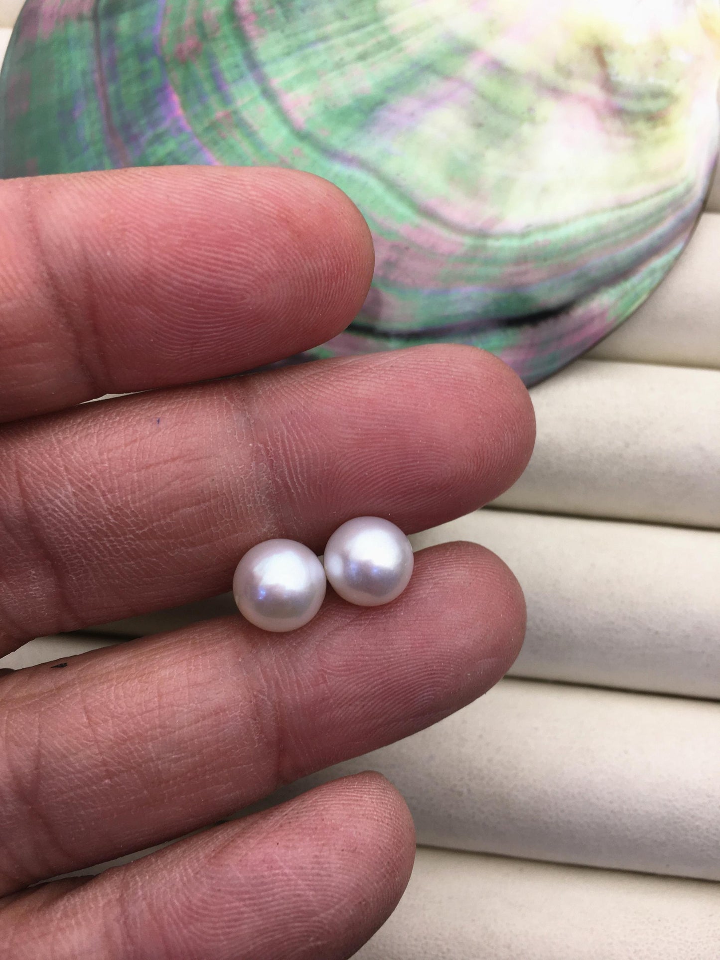 AAA 9-9.5mm White Round Fresh Water pearl stud earrings,Bridal Earrings-Wedding Jewelry-Bridal jewelry-Birthday gift,SE3-090