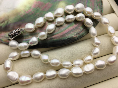 AA+ 17.8'' 8mm White Nugget Pearl necklace,pearl necklace, NPN1-009