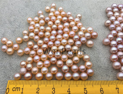 AAA 5-5.5mm pink peach purple round freshwater pearls,white freshwater round loose pearl wholesale,tiny pearl supply,RP5-3AY-GJ-2