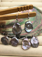 AAA 16-18mm big gray rainbow keshi Freshwater Pearl Dangle Earrings,Earrings for Women Girls,SE3-013