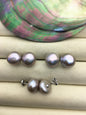 2 pairs AA+ 11.5-12mm big gray baroque round Pearl Stud Earrings,S925 sterling sliver,freshwater pearl earrings,Wedding,SE1-069-6
