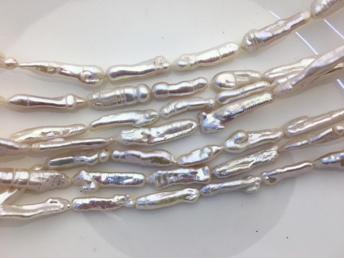 15.5'' AA+ 4-7mm White Toothpick pearls,ZS-80-18