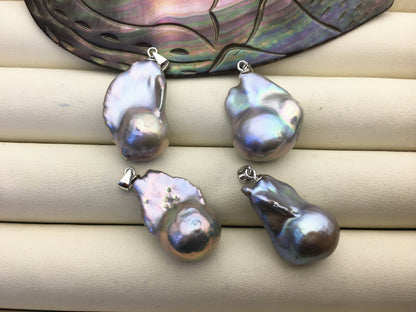 1pc AAA/AA+ 14-15x20-25mm big white baroque pearl pendant necklace,S925 Sterling silver pendant,NC1-073