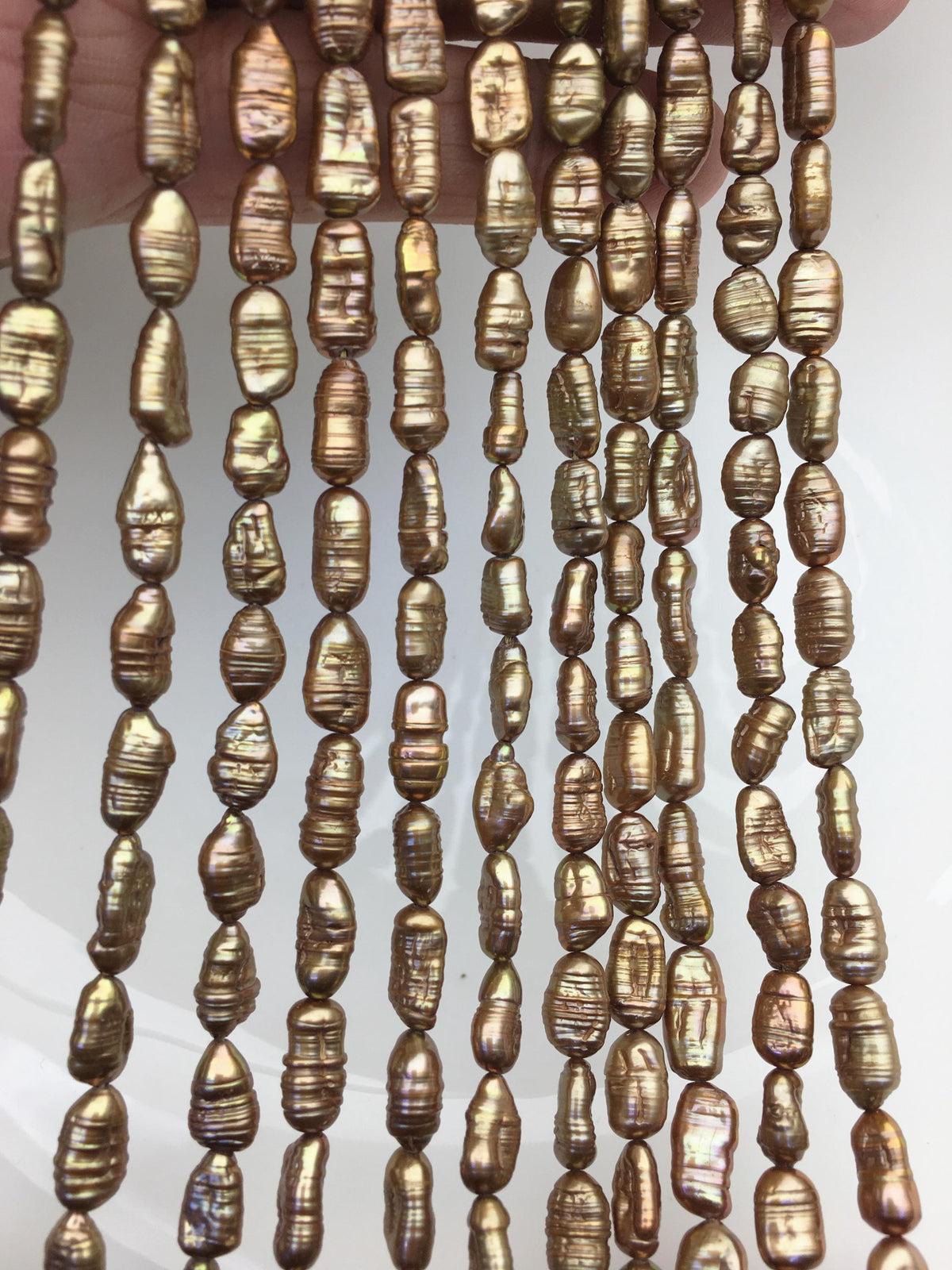 AA 5-6mm brown toothpick Biwa Pearl Necklace,Genuine Fresh Water Pearl,Wedding Necklace,Mothers Day,ZS-80-10-21