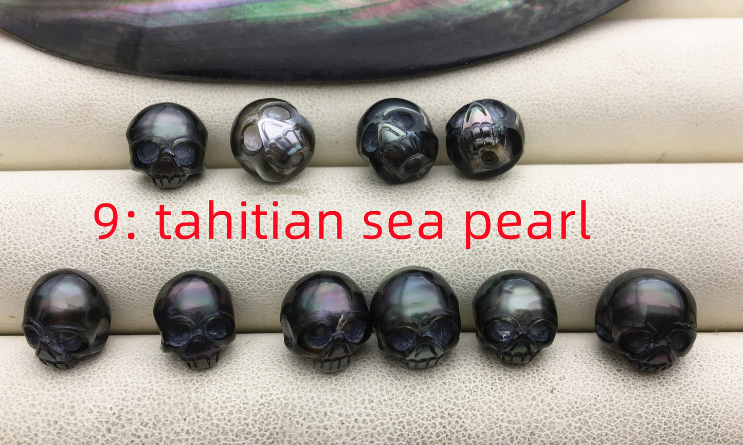 50% OFF 1pc AAA White/Pink/Purple/Gray/Black 7-11mm HandMade Carved Skull Freshwater Pearl Beads For necklace pendant earrings,CAC-006