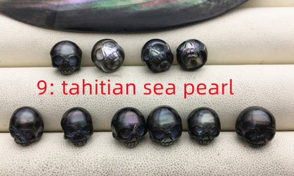 50% OFF 1pc AAA White/Pink/Purple/Gray/Black 7-11mm HandMade Carved Skull Freshwater Pearl Beads For necklace pendant earrings,CAC-006