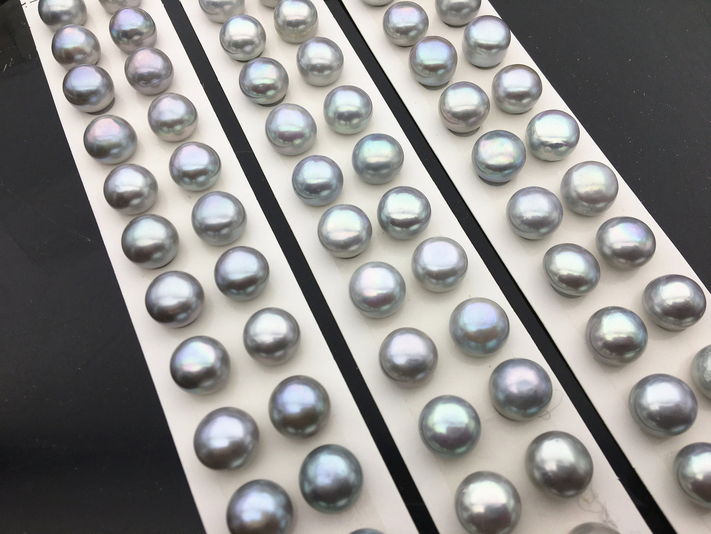 AAA 12-12.5mm Gray button round freshwater pearls,round button pearl pairs,pearl earring,pearl stud,BTN12-3A-24